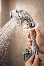 Duchero de Mano Multifuncional filtro de piedras volcánicas ionizadas